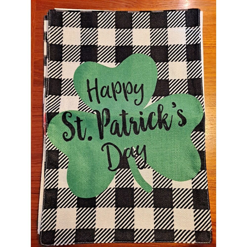 Happy‎ St Patricks Day Garden Flag 12x18 NEW Home & Garden 1pc Double Sided
